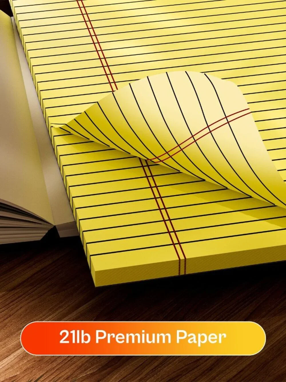 Yellow Legal Pads 8.5 x 11 Note Pads Wide Ruled 2 Pack, Notepad 8.5 x 11 Inch Ca